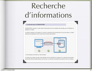 Recherche
                            d’informations




vendredi 13 novembre 2009                    26
 