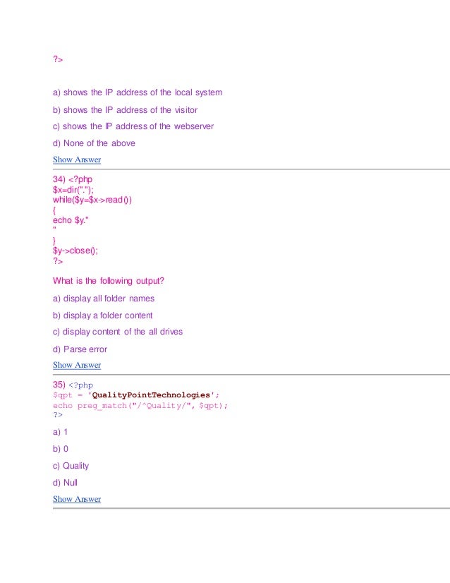 Php questions and answers