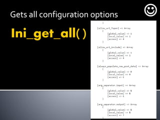 Gets all configuration options 
 