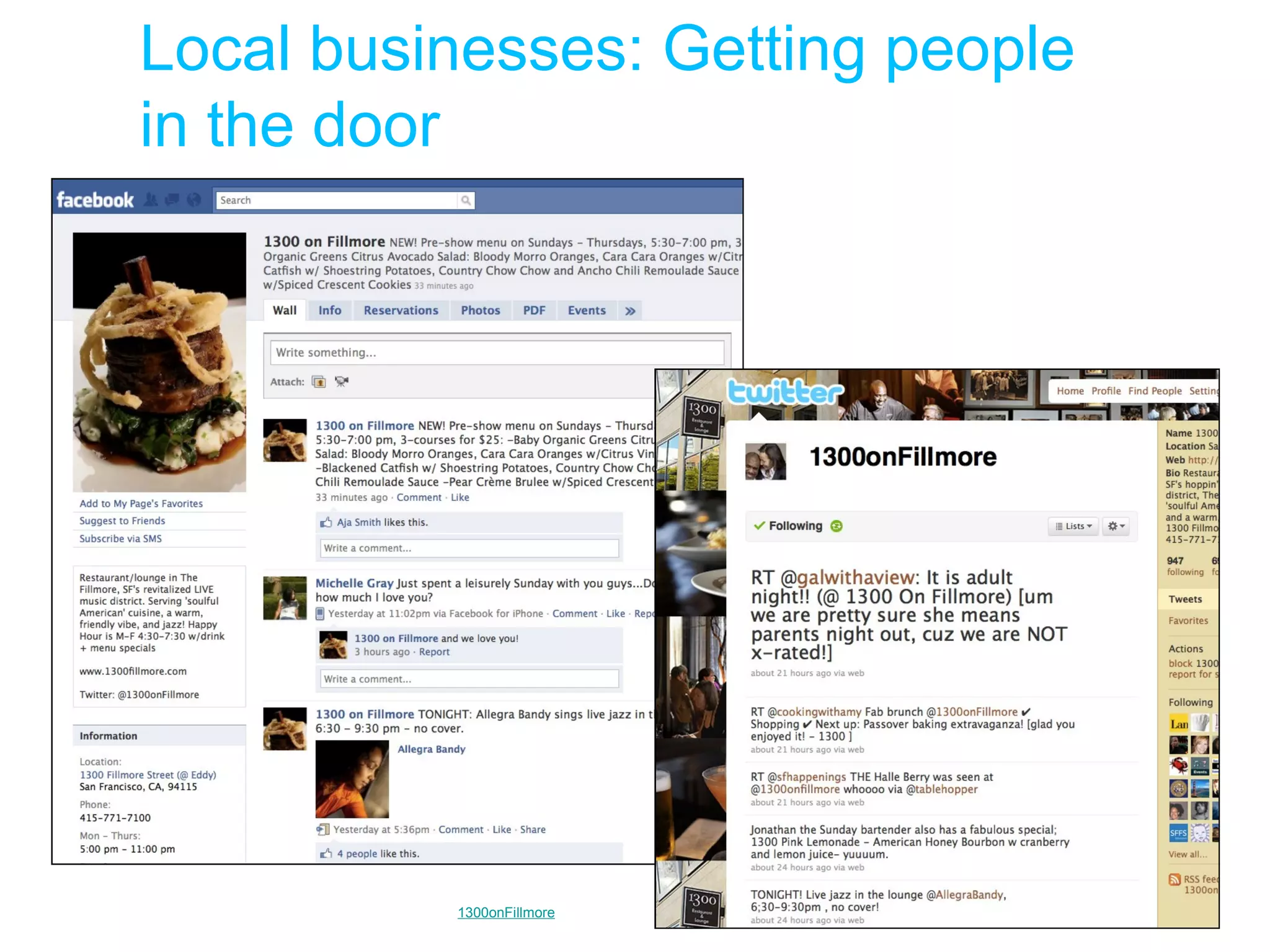 1300onFillmore Local businesses: Getting people  in the door 