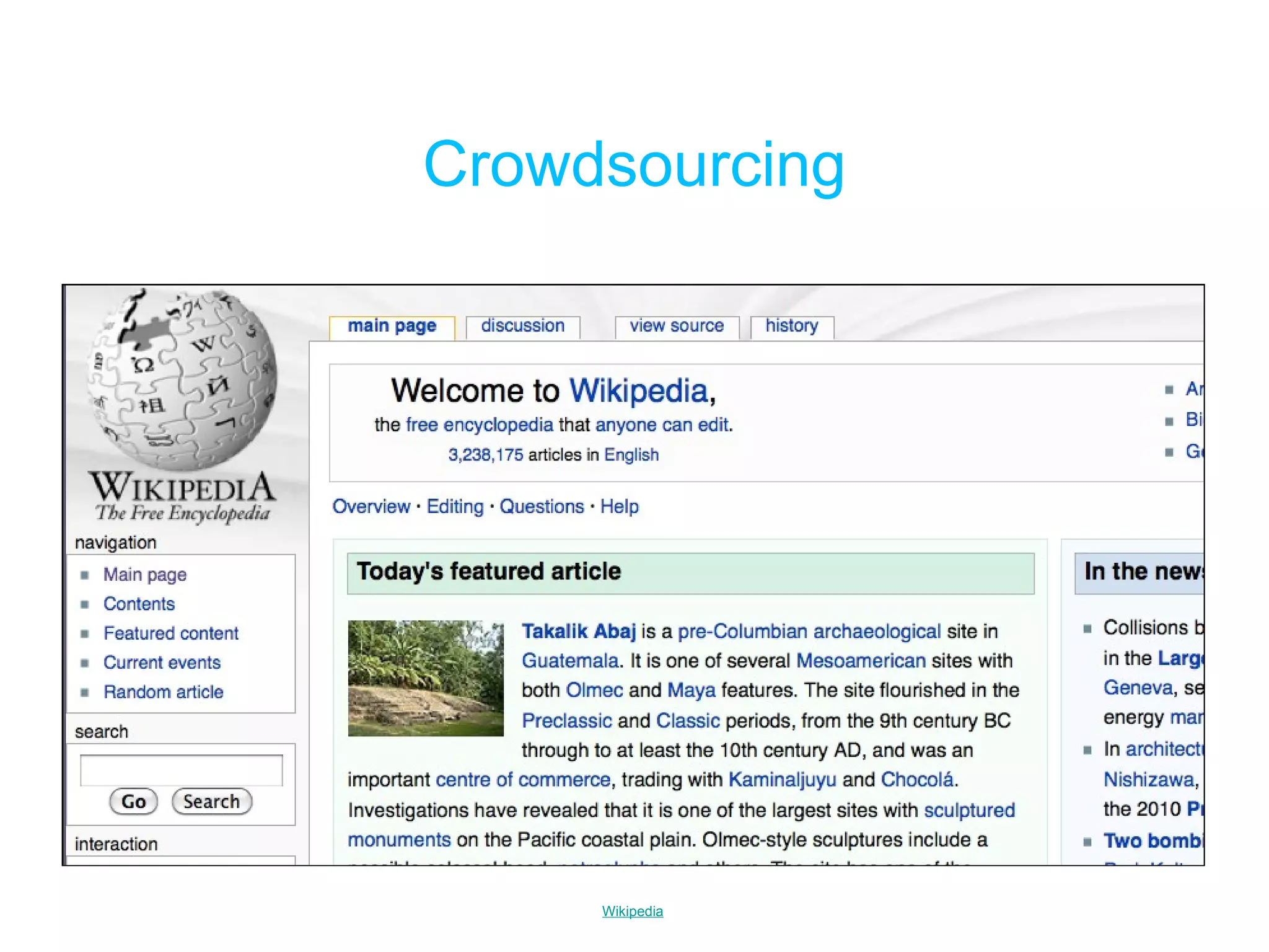 Crowdsourcing Wikipedia 