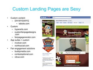 Custom Landing Pages are Sexy <ul><li>Custom content </li></ul><ul><ul><li>DIY/WYSIWYG </li></ul></ul><ul><ul><ul><li>tabs...