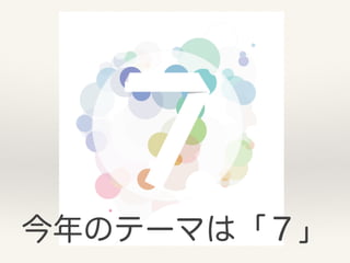 今年のテーマは「７」
 