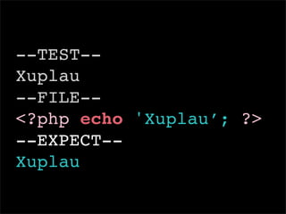 --TEST--
Xuplau
--FILE--
<?php echo 'Xuplau’; ?>
--EXPECT--
Xuplau
 