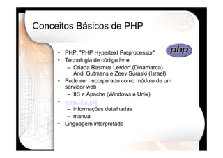 Desenvolvimento Web Avançado usando PHP