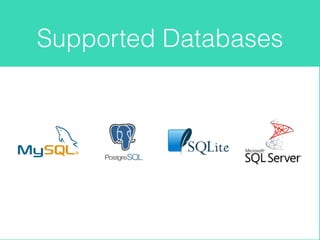 Supported Databases
 