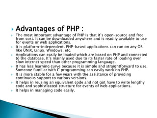 PHP TRAINING | PPT
