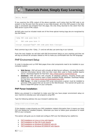 Php tutorial | PDF