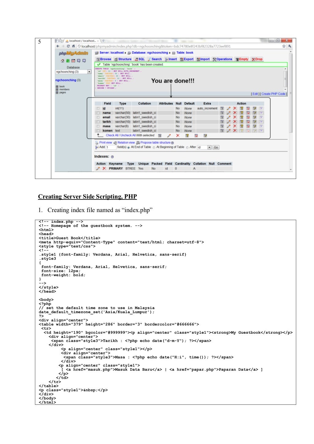 Php tutorial guestbook system