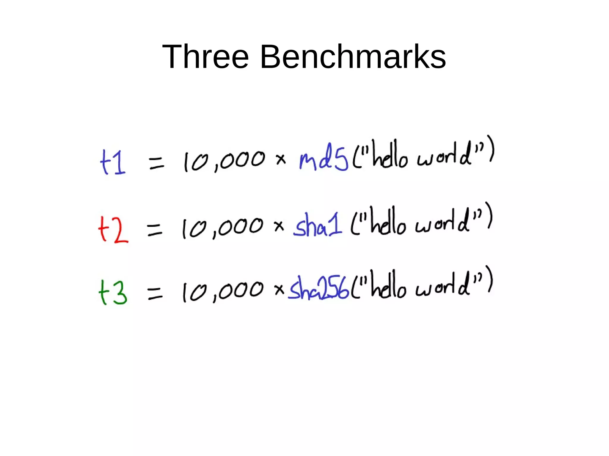 Three Benchmarks
 