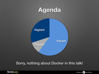 Créateur de
Vagrant
Puppet
Packer
Agenda
Sorry, nothing about Docker in this talk!
 