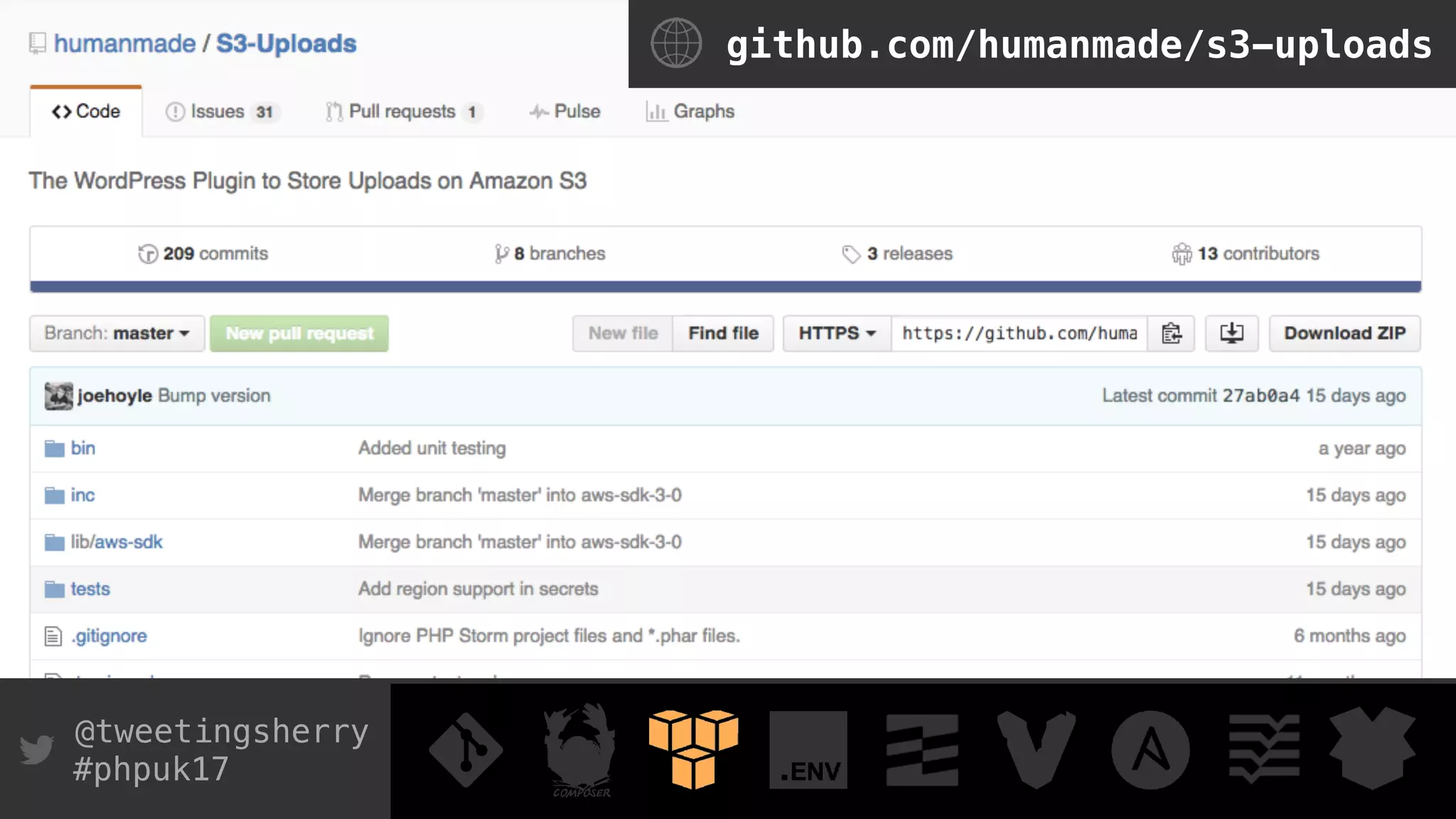 @tweetingsherry
#phpuk17
github.com/humanmade/s3-uploads
 