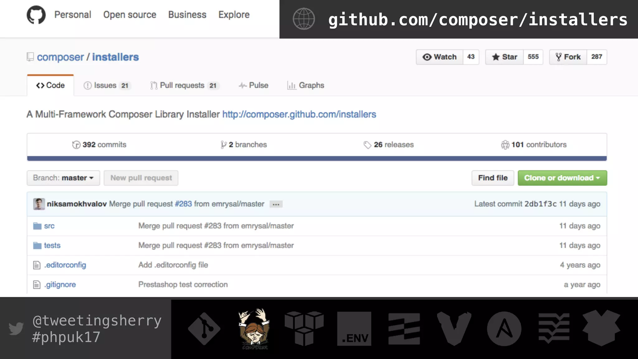 @tweetingsherry
#phpuk17
github.com/composer/installers
 