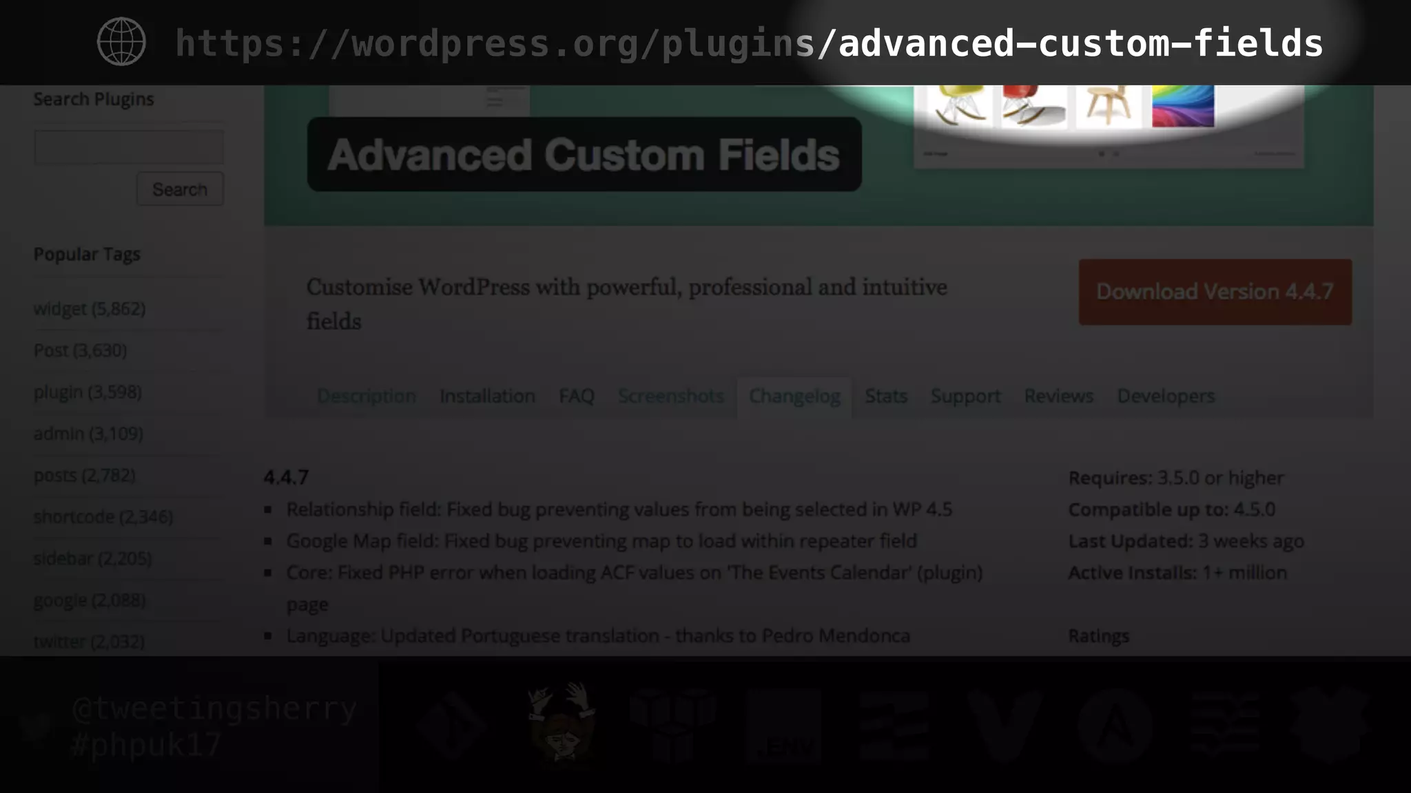 @tweetingsherry
#phpuk17
https://wordpress.org/plugins/advanced-custom-fields
 