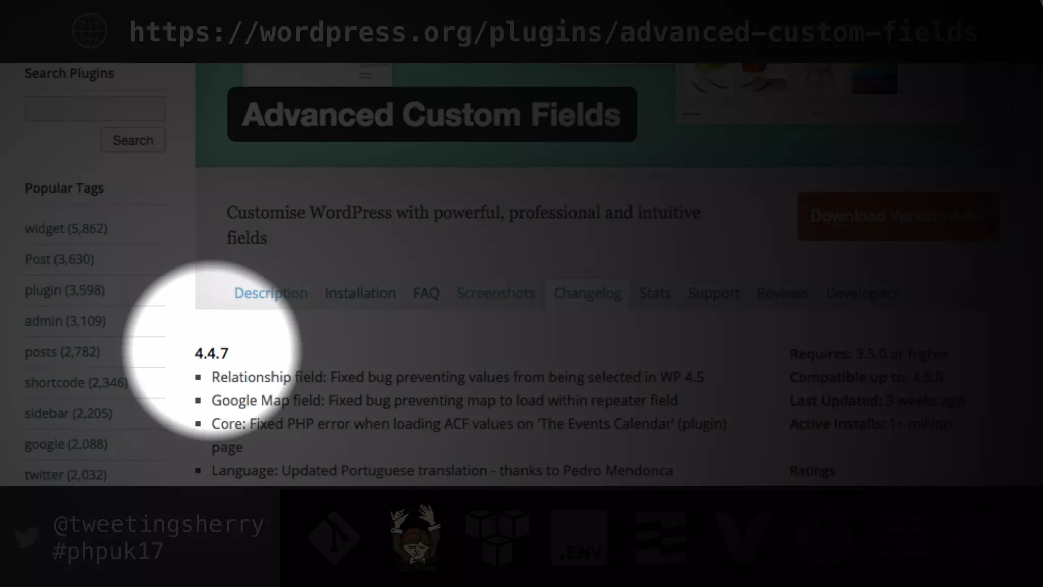 @tweetingsherry
#phpuk17
https://wordpress.org/plugins/advanced-custom-fields
 