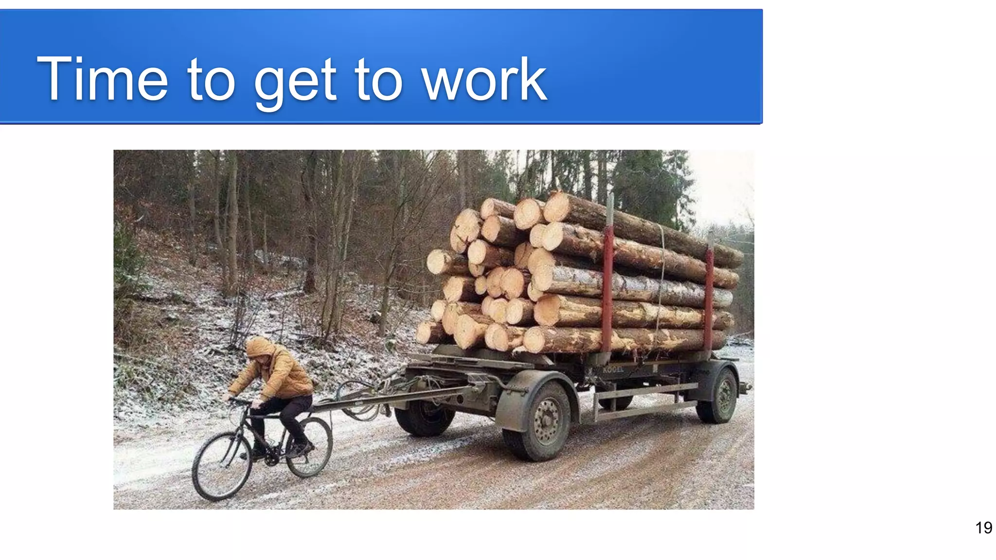 Time to get to work
19
 