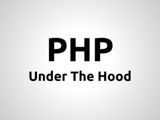 PHP
Under The Hood
 