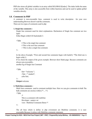 PHP Unit-1 Introduction to PHP | PDF