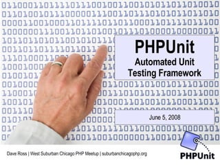 Dave Ross | West Suburban Chicago PHP Meetup | suburbanchicagophp.org PHPUnit Automated Unit Testing Framework June 5, 2008 