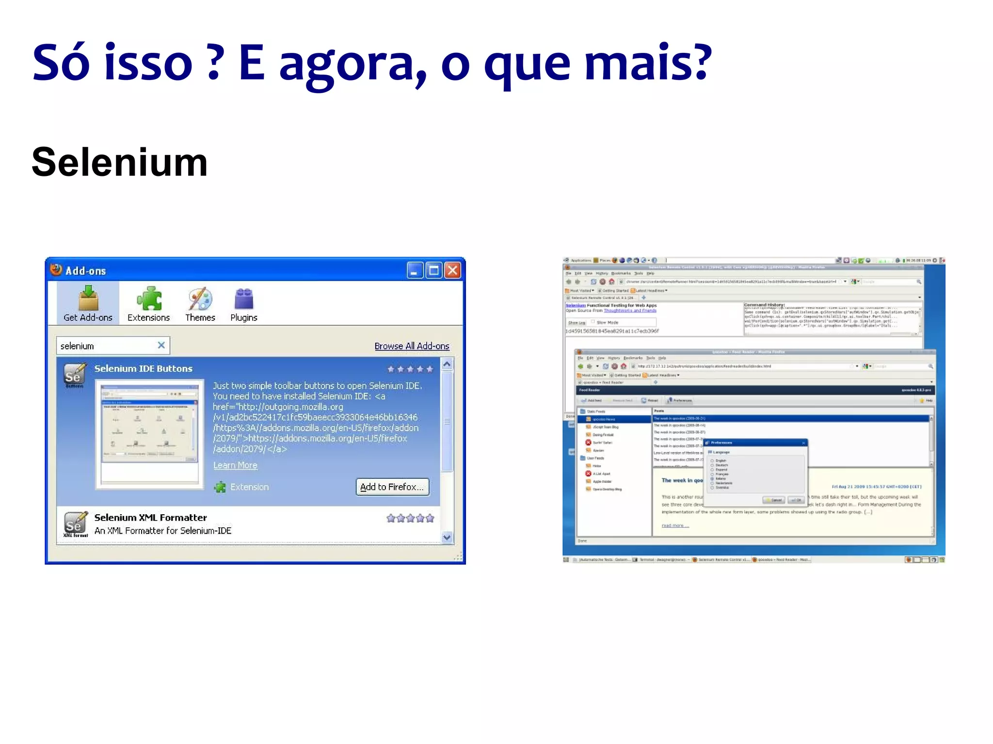 Só isso ? E agora, o que mais? Selenium 