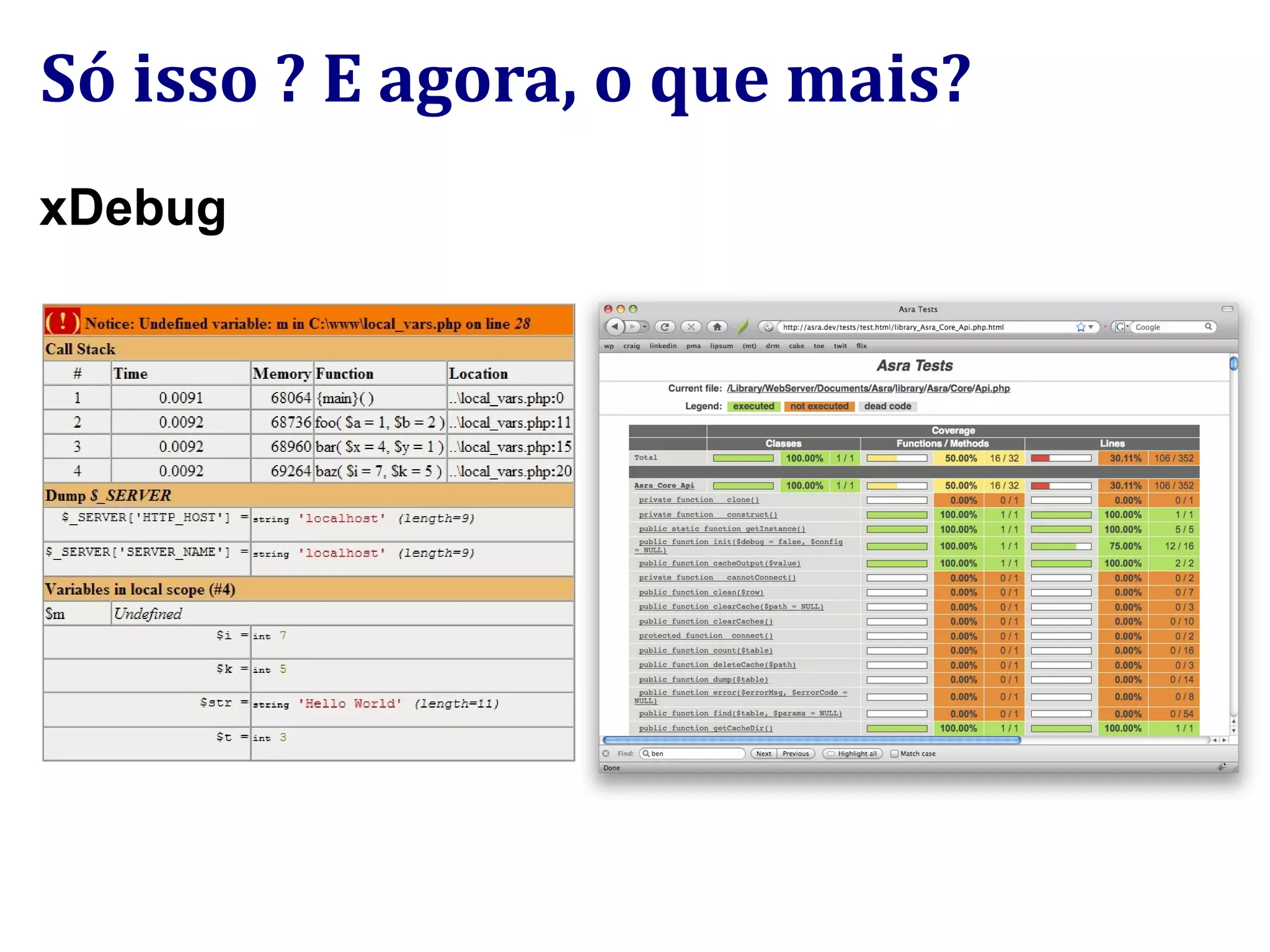 Só isso ? E agora, o que mais? xDebug 