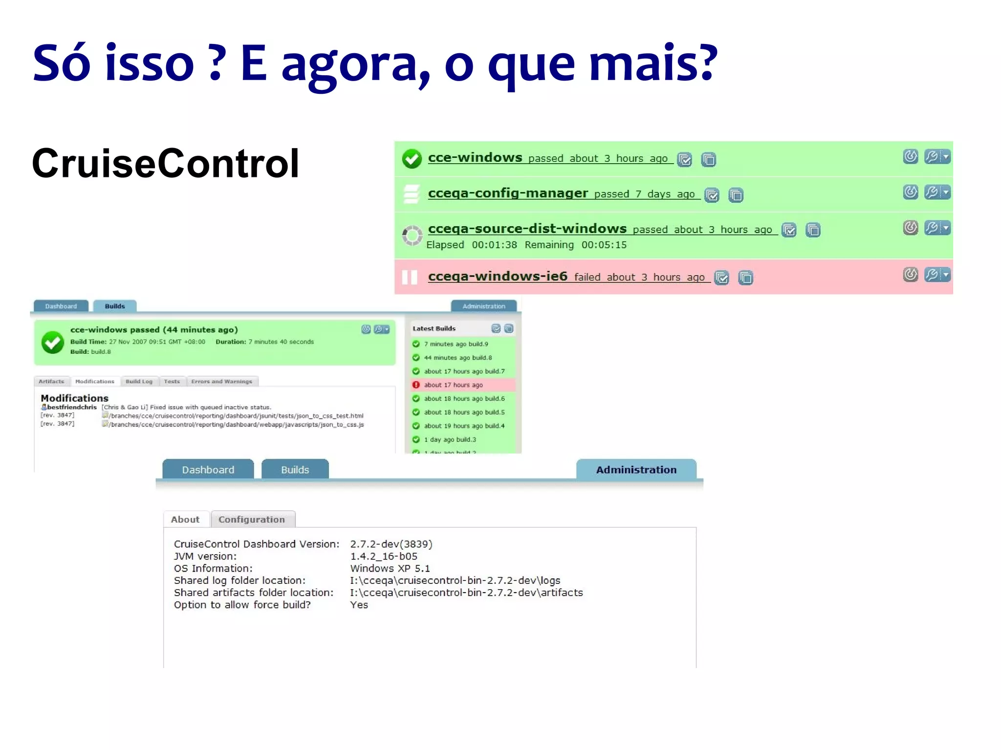 Só isso ? E agora, o que mais? CruiseControl 