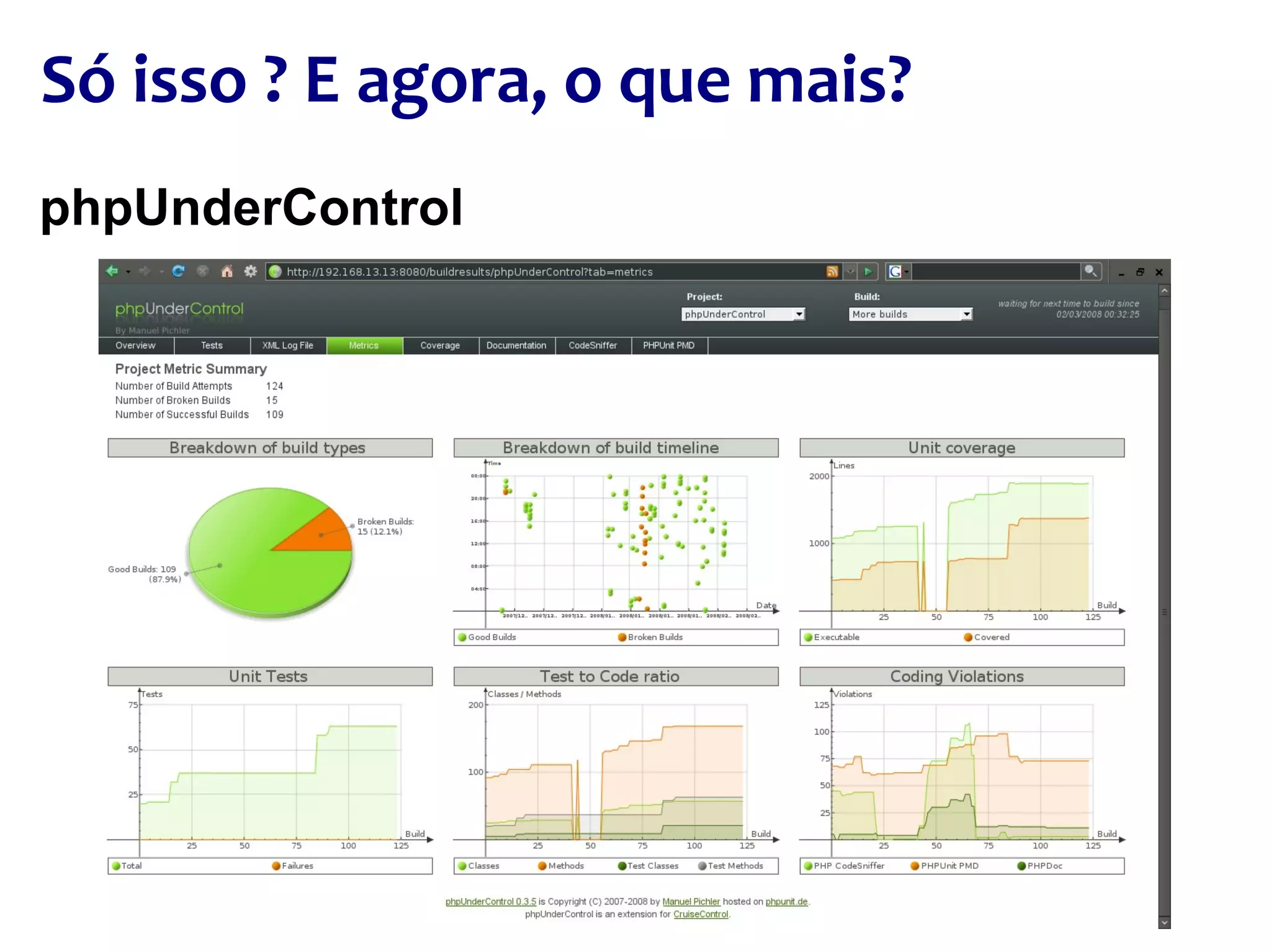 Só isso ? E agora, o que mais? phpUnderControl 