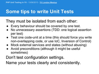 PHP Unit Testing in Yii | PDF