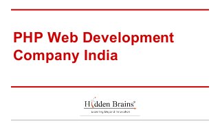 PHP Web Development
Company India

 