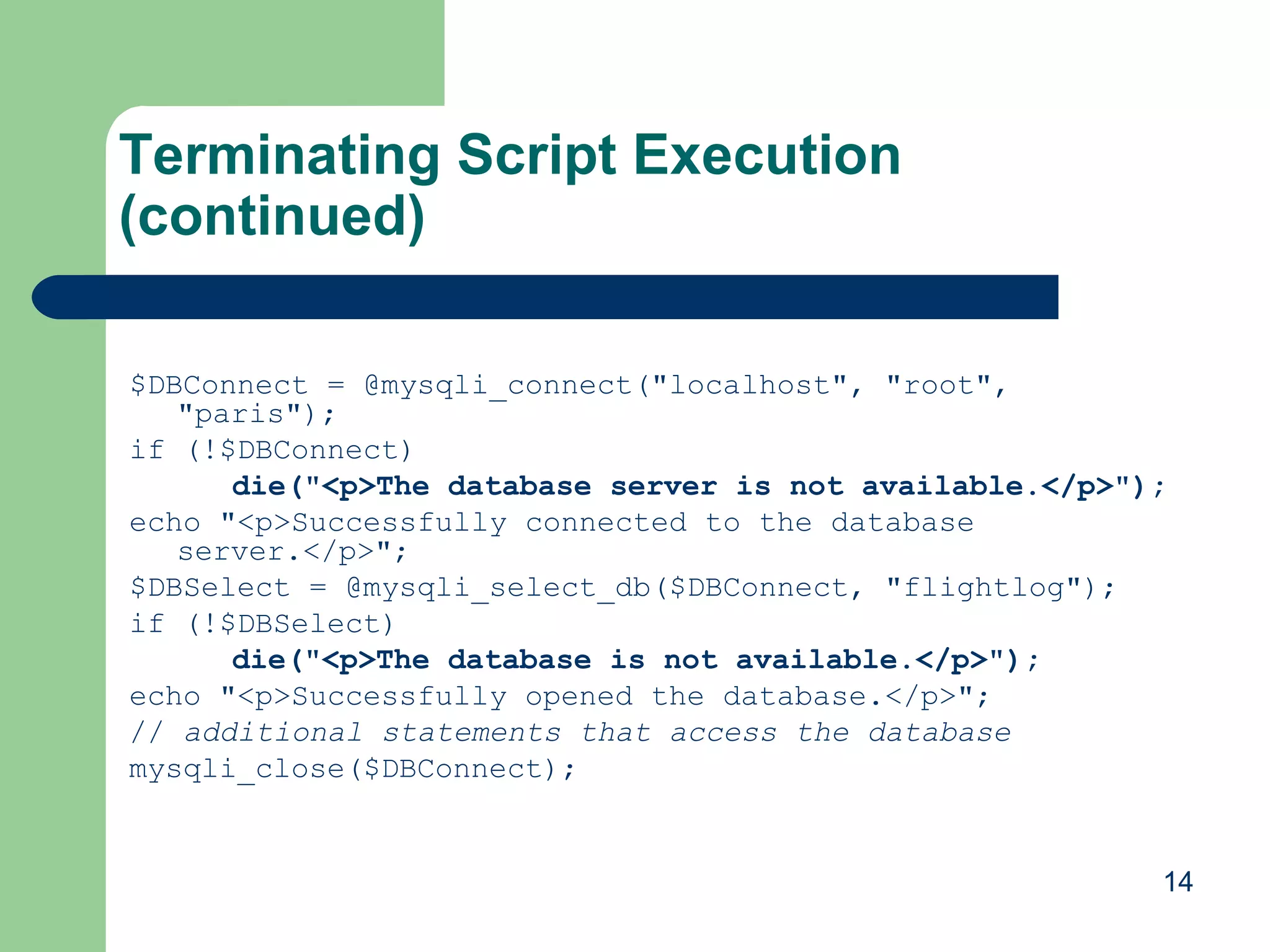 Php with MYSQL Database