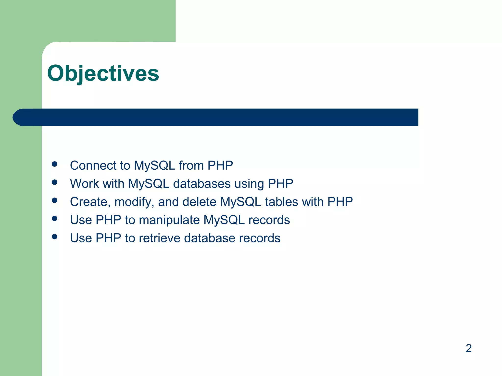 Php with MYSQL Database