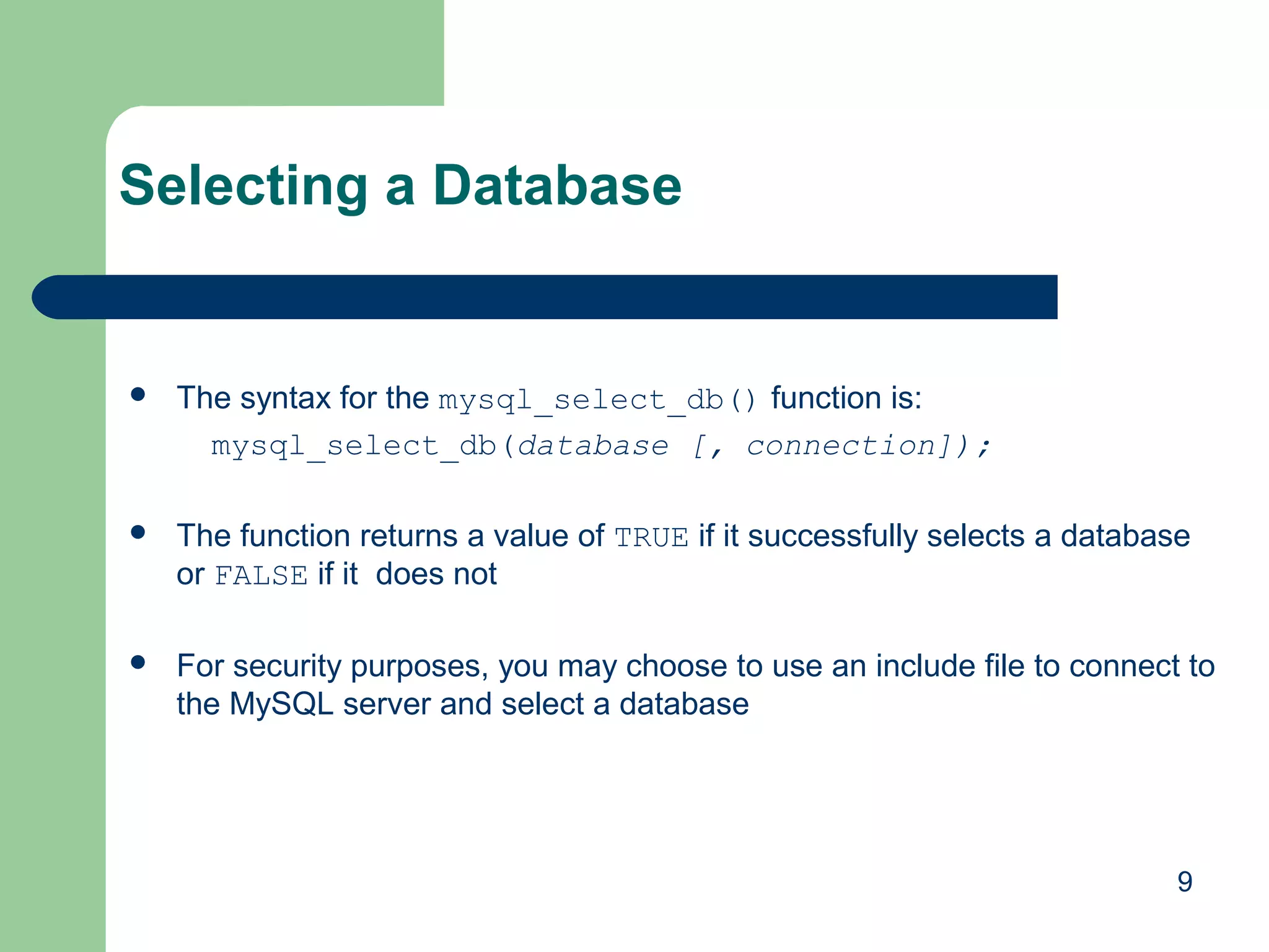 Php with MYSQL Database