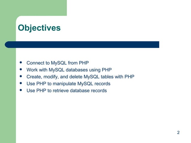 Php with MYSQL Database