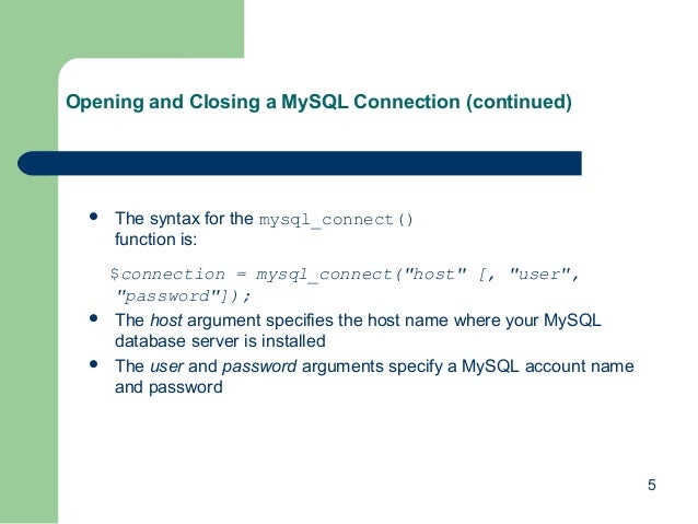 Php with MYSQL Database