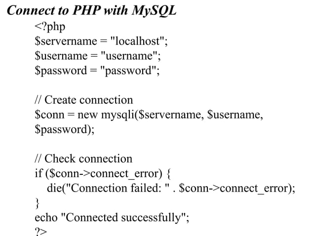 Php with mysql ppt | PPTX