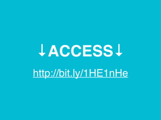 ACCESS
http://bit.ly/1HE1nHe
 