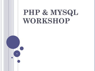 PHP & MYSQL WORKSHOP 