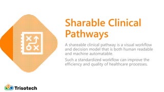Sharable Clinical
Pathways
A shareable clinical pathway is a visual workflow
and decision model that is both human readabl...