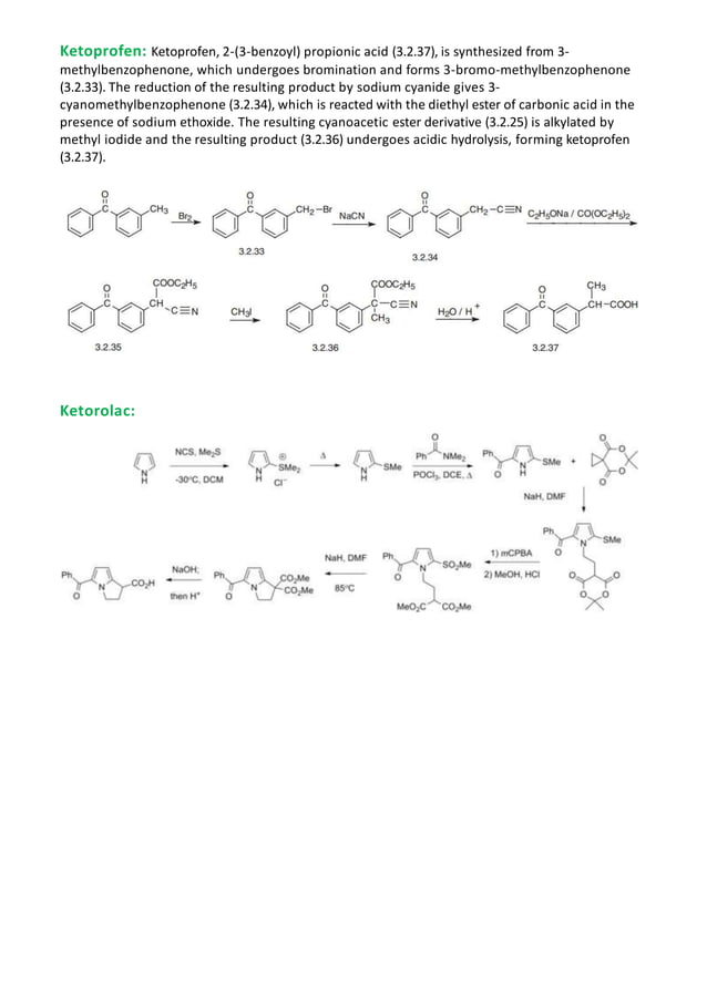 Synthesis of Naproxen, Ketoprofen, Ketorolac, Diclofenac and Ibuprofen