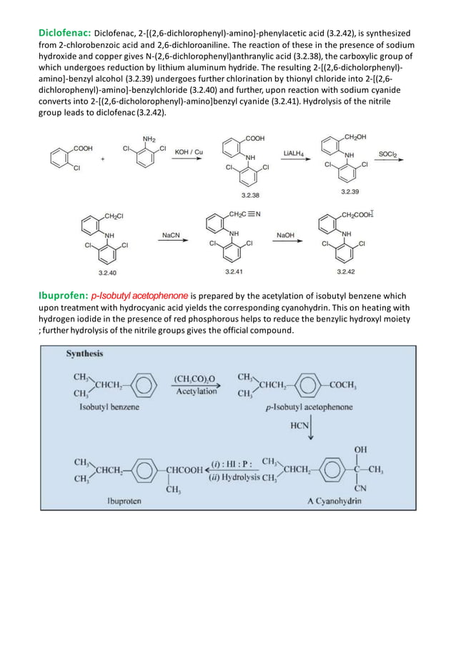 Synthesis of Naproxen, Ketoprofen, Ketorolac, Diclofenac and Ibuprofen