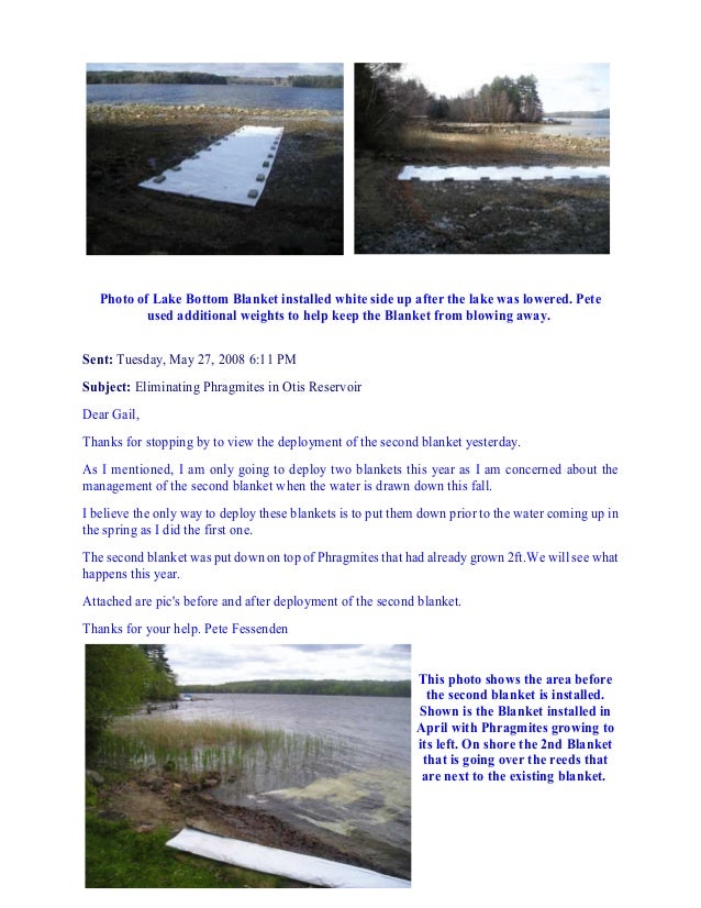 Lake Bottom Blanket Otis Reservoir