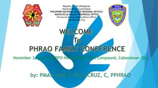 Republic of the Philippines
National Police Commission
PHILIPPINE NATIONAL POLICE REGIONAL OFFICE3
NUEVA ECIJA POLICE PROVINCIAL OFFICE
Provincial Human Rights Affairs Office
Cabanatuan City
 