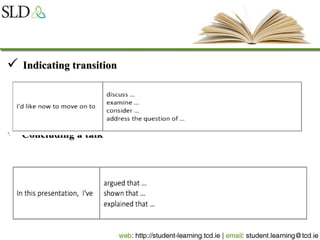  Indicating transitionIndicating transition
 Concluding a talkConcluding a talk
 