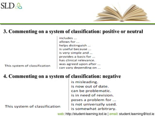 3. Commenting on a system of classification: positive or neutral3. Commenting on a system of classification: positive or neutral
4. Commenting on a system of classification: negative4. Commenting on a system of classification: negative
 