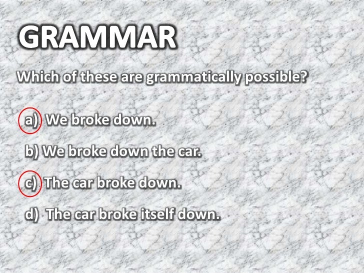 Phrasal verb break down