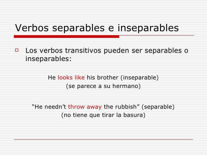 Resultado de imagen para lista de verbos separables e inseparables en ingles