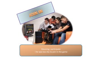 KICK OFF Meaning: begin, start- Thefootball match kicked off at 3’ oclock