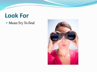 Look ForMean:TryTofind