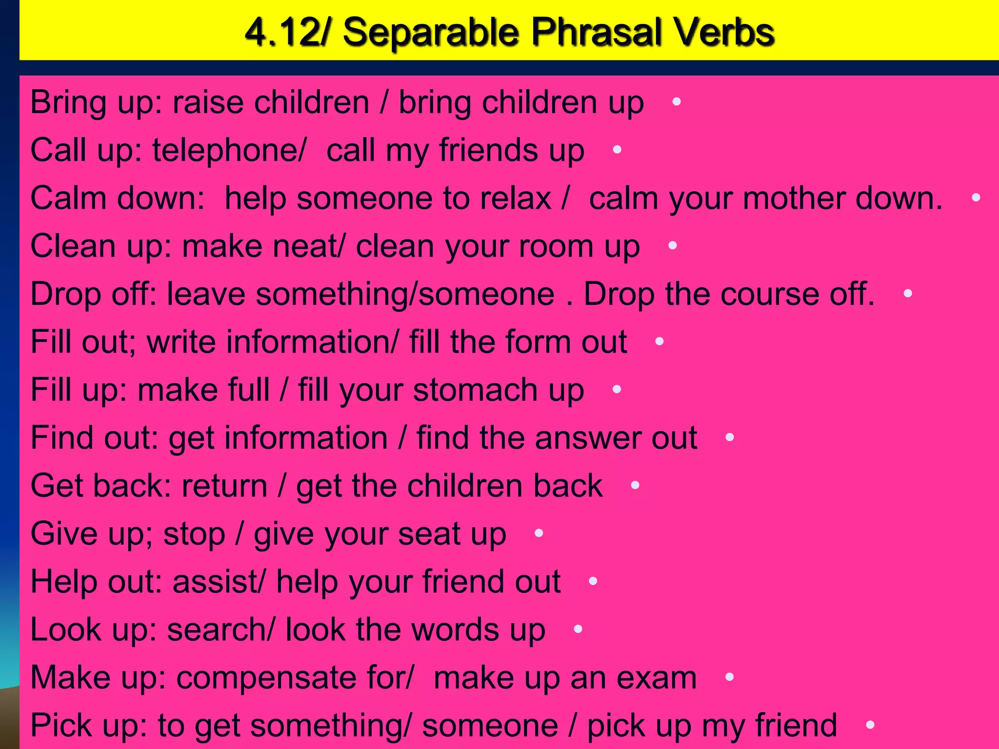 PHRASAL VERBS EJEMPLOS visual data 5