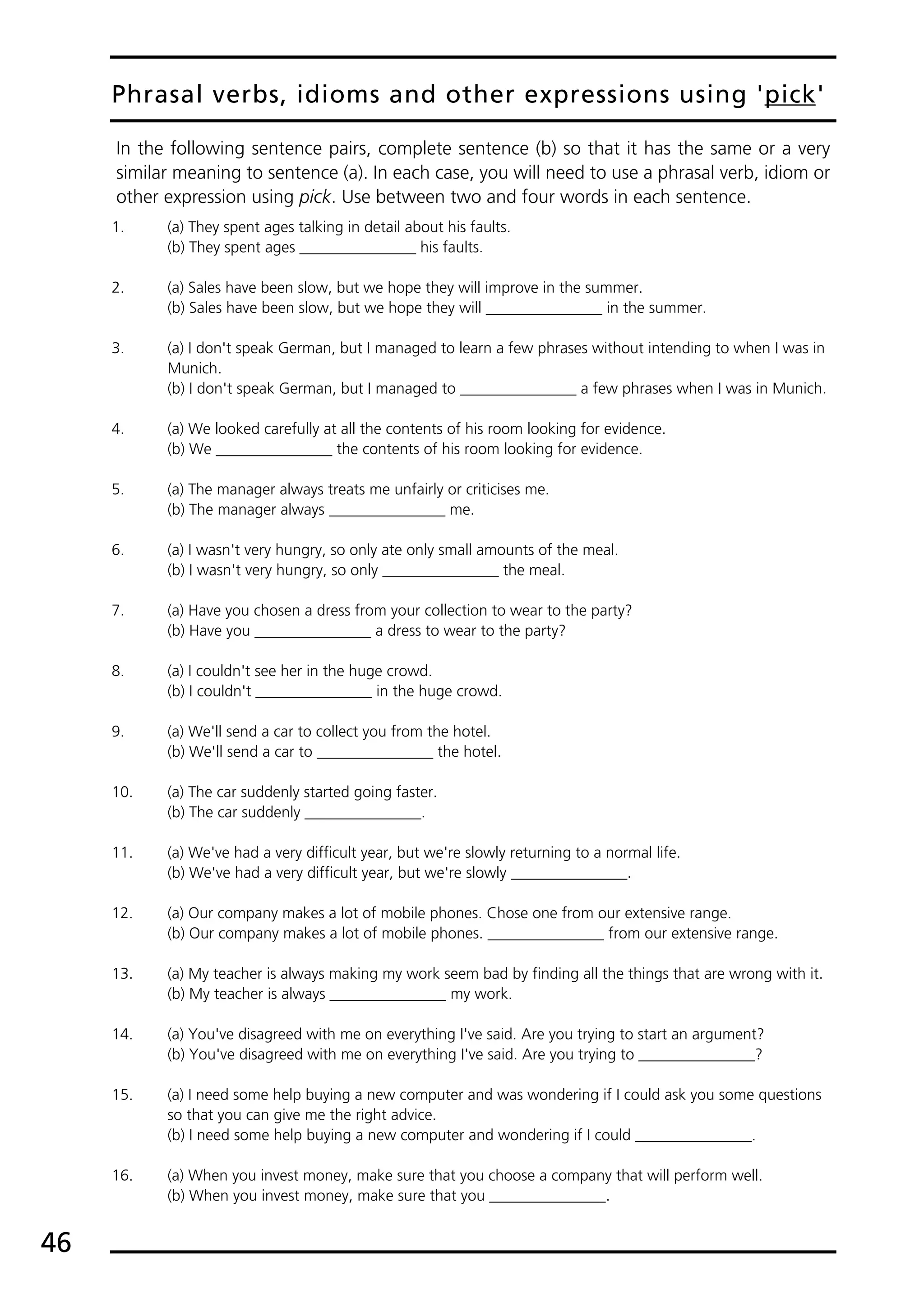 Phrasal verbs and idioms | PDF